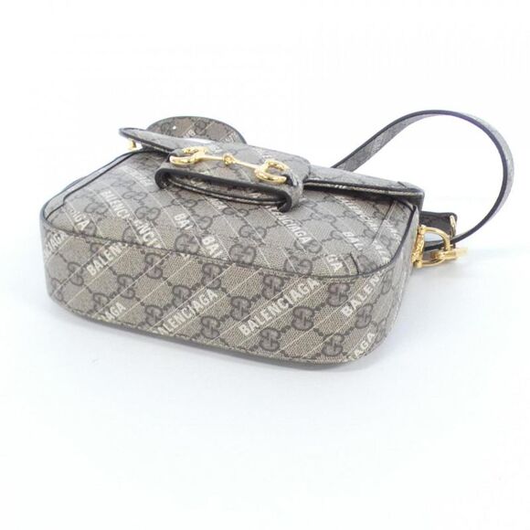 Gucci Horsebit Grey Canvas Shoulder Bag (Pre-Owned) - Picture 4 of 9